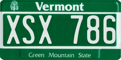 VT license plate XSX786