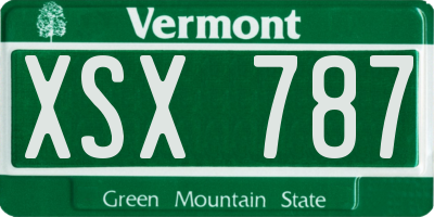 VT license plate XSX787