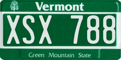 VT license plate XSX788