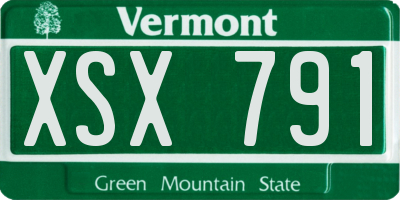 VT license plate XSX791