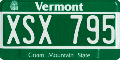 VT license plate XSX795