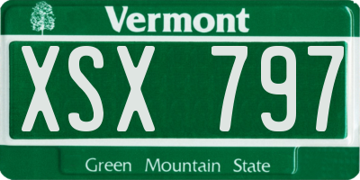 VT license plate XSX797