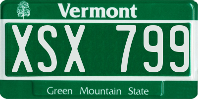 VT license plate XSX799