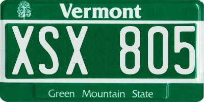 VT license plate XSX805
