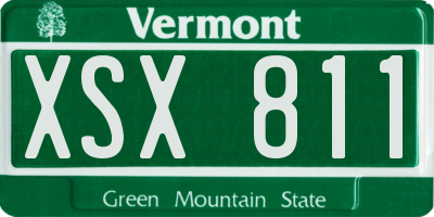 VT license plate XSX811