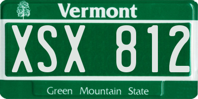 VT license plate XSX812