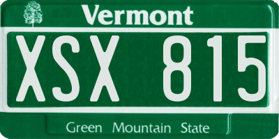 VT license plate XSX815