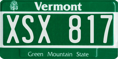 VT license plate XSX817