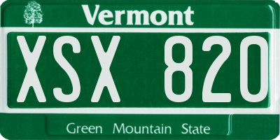 VT license plate XSX820