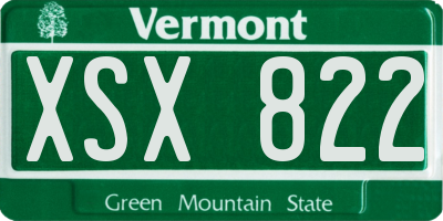 VT license plate XSX822