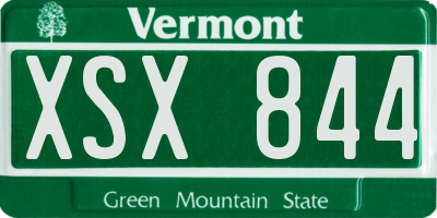 VT license plate XSX844