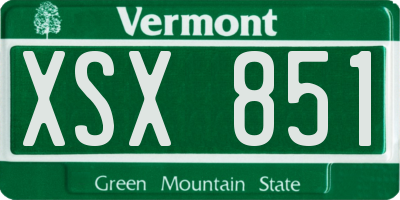VT license plate XSX851