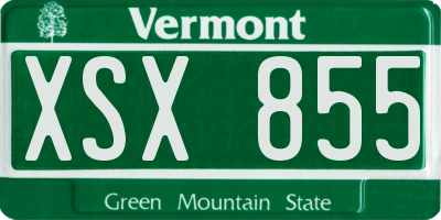 VT license plate XSX855