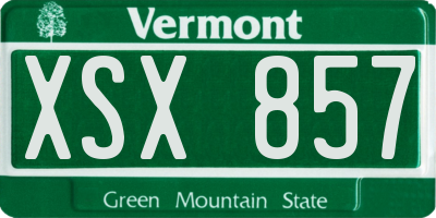 VT license plate XSX857