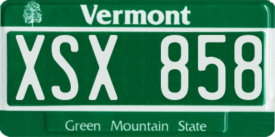 VT license plate XSX858