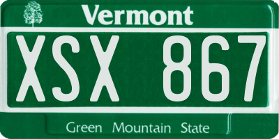 VT license plate XSX867