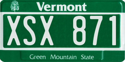 VT license plate XSX871