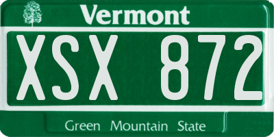 VT license plate XSX872