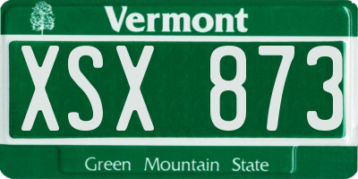 VT license plate XSX873