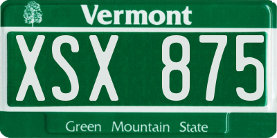 VT license plate XSX875