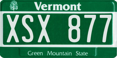 VT license plate XSX877