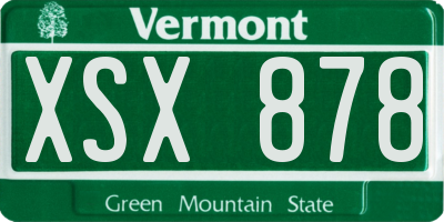 VT license plate XSX878