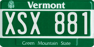 VT license plate XSX881