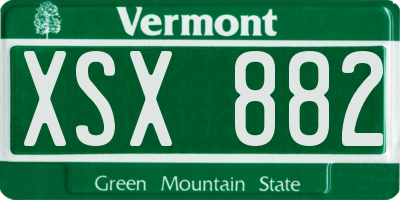 VT license plate XSX882