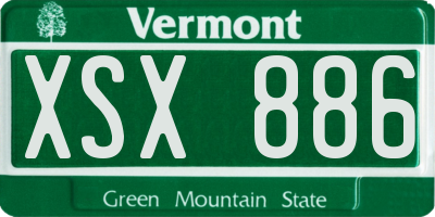 VT license plate XSX886