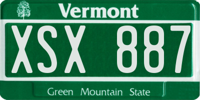 VT license plate XSX887