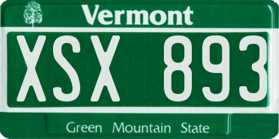 VT license plate XSX893