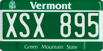 VT license plate XSX895