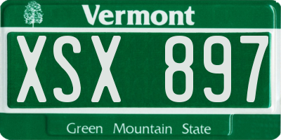 VT license plate XSX897
