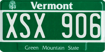 VT license plate XSX906