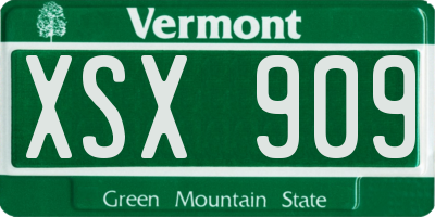 VT license plate XSX909