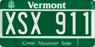 VT license plate XSX911