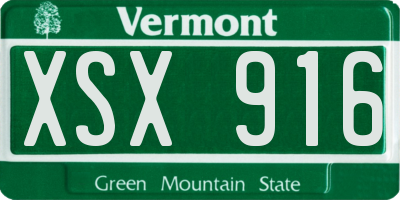 VT license plate XSX916