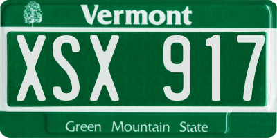 VT license plate XSX917