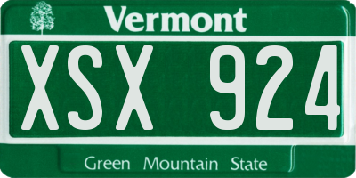 VT license plate XSX924