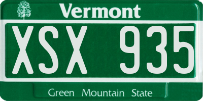 VT license plate XSX935