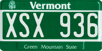 VT license plate XSX936