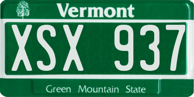 VT license plate XSX937