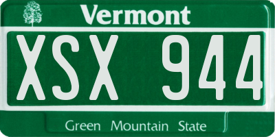 VT license plate XSX944