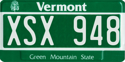 VT license plate XSX948