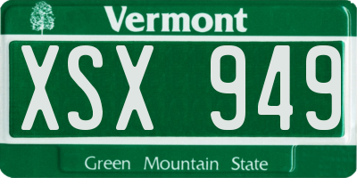 VT license plate XSX949