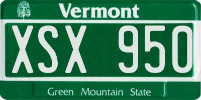 VT license plate XSX950