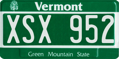 VT license plate XSX952