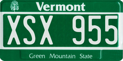 VT license plate XSX955