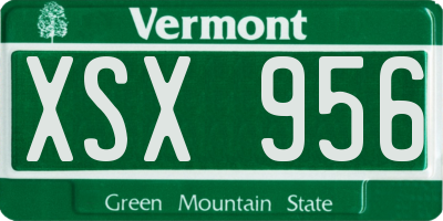 VT license plate XSX956