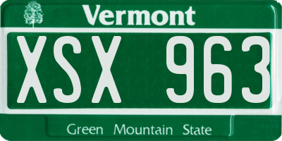 VT license plate XSX963